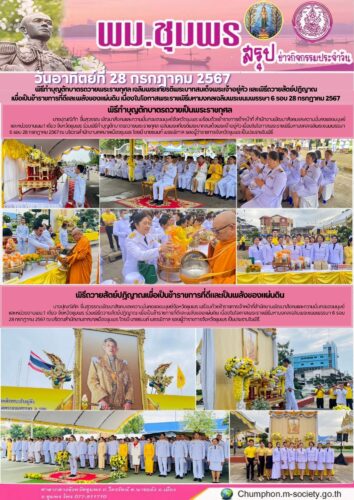พิธีทำบุญตักบาตรถวายพระราชกุศล เฉลิมพระเกียรติพระบาทสมเด็จพระเจ้าอยู่หัว และพิธีถวายสัตย์ปฏิญาณ
