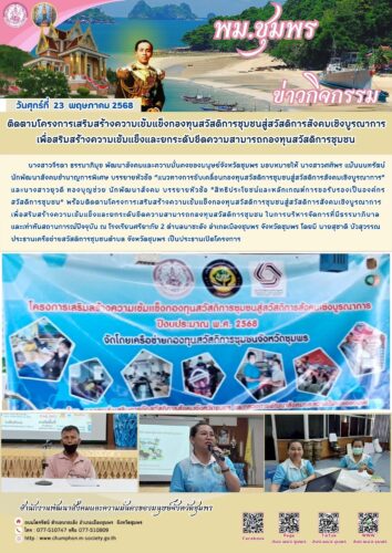 ติดตามโครงการเสริมสร้างความเข้มแข็งกองทุนสวัสดิการชุมชนสู่สวัสดิการสังคมเชิงบูรณาการ