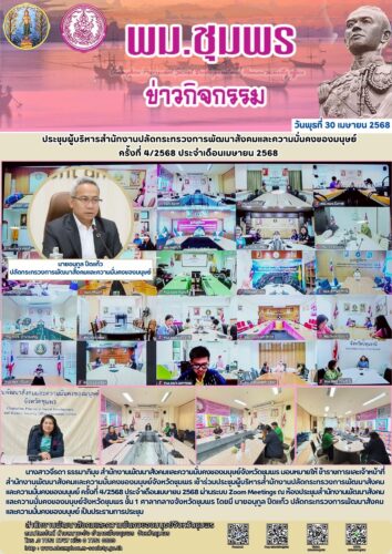 ประชุมผู้บริหารสำนักงานปลัดกระทรวงการพัฒนาสังคมและความมั่นคงของมนุษย์