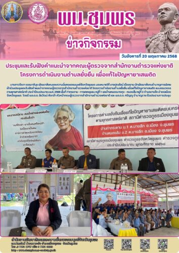 ประชุมเเละรับฟังคำเเนะนำจากคณะผู้ตรวจจากสำนักงานตำรวจเเห่งชาติ