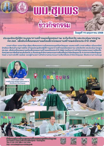 ประชุมเชิงปฎิบัติการบูรณาการสร้างพลเมืองคุณภาพ ระดับจังหวัด และประเมินมาตรฐาน