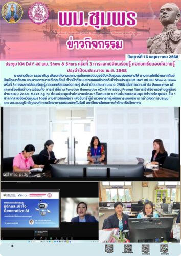 ประชุม KM DAY สป.พม. Show & Shara ครั้งที่ 3 การแลกเปลี่ยนเรียนรู้ ถอดบทเรียนองค์ความรู้