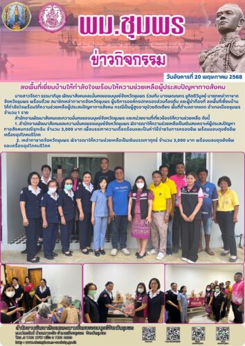 ลงพื้นที่เยี่ยมบ้านให้กำลังใจพร้อมให้ความช่วยเหลือผู้ประสบปัญหาทางสังคม