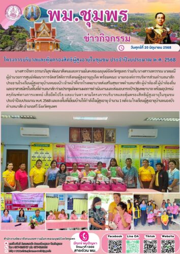 โครงการบริบาลและคุ้มครองสิทธิผู้สูงอายุในชุมชน ประจำปีงบประมาณ พ.ศ. 2568