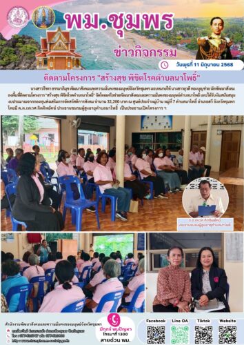 ติดตามโครงการ “สร้างสุข พิชิตโรคตำบลนาโพธิ์”