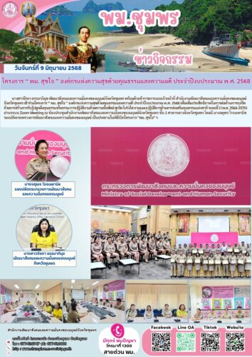 โครงการ “ พม. สุขใจ ” องค์กรแห่งความสุขด้วยคุณธรรมและความมดี ประจำปีงบประมาณ พ.ศ. 2568